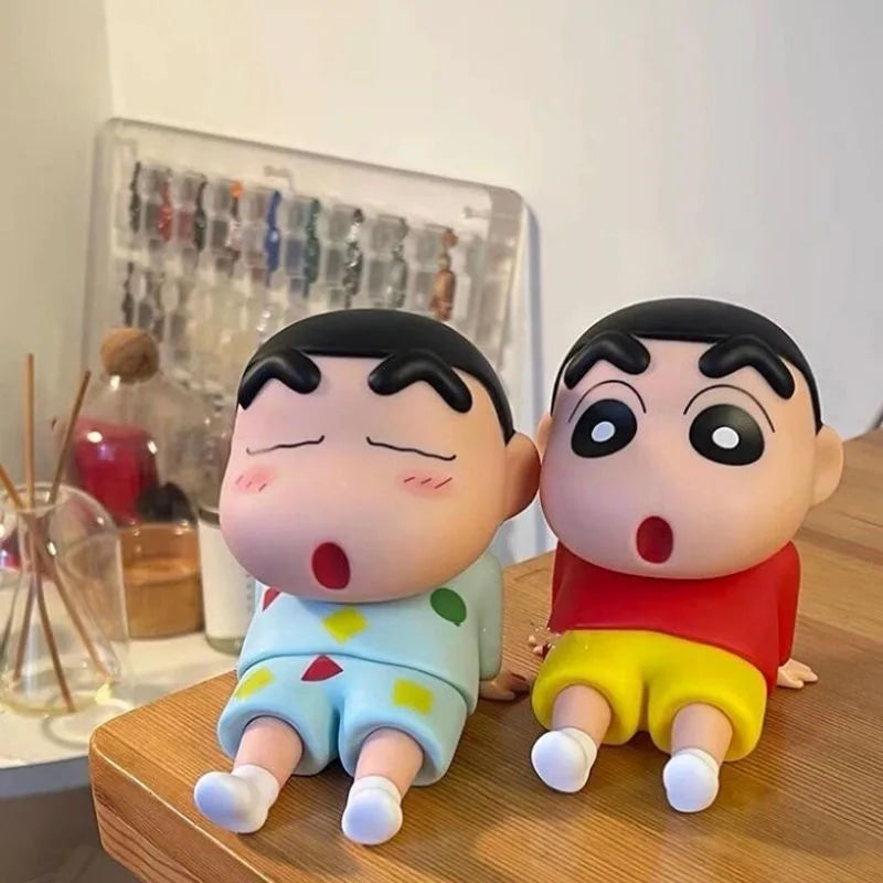 Crayon Shin-chan Phone Holder - Kawaii Anime Figure Desk Stand for Phones, Cute Cartoon Watching TV Model Collector Decor