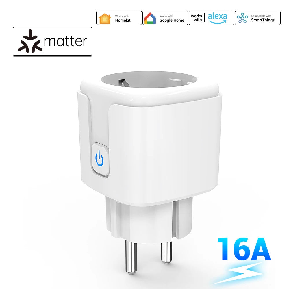 Smart Plug EU WiFi Socket 16A/20A Tuya Power Monitoring Smart Life APP Control Remote Timer Voice Control Alexa Google Home