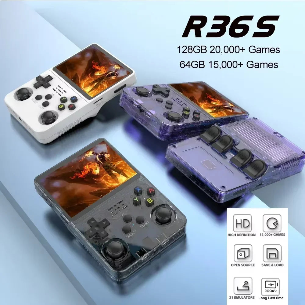 ARKOS 100% Original R36S Retro Handheld Game Console 3.5'' IPS,15000+ Games, Linux Portable Pocket Player, Back to School Gifts
