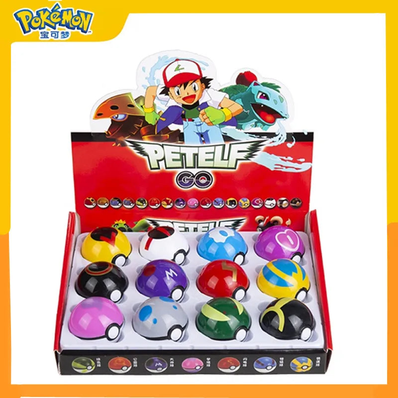 12Pcs/Set Pokemon OPP Bagged Pokeball Pikachu Action Figure Game Pocket Monster Genie Ball Model Anime Dolls Toy Children Gifts