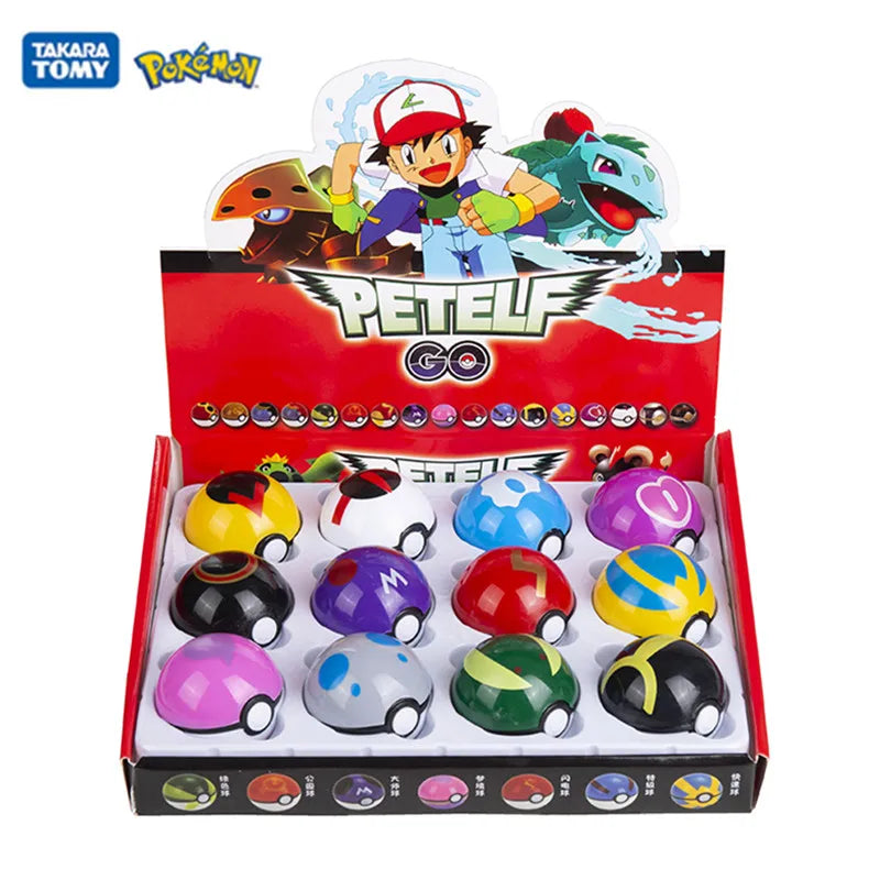 12Pcs/Set Pokemon OPP Bagged Pokeball Pikachu Action Figure Game Pocket Monster Genie Ball Model Anime Dolls Toy Children Gifts