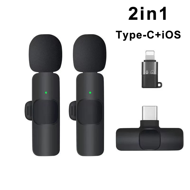Mini Wireless Lavalier Microphone USB C Noise Cancellation Lapel Mic for iPhone 17/16/15 Video Recording Vlog
