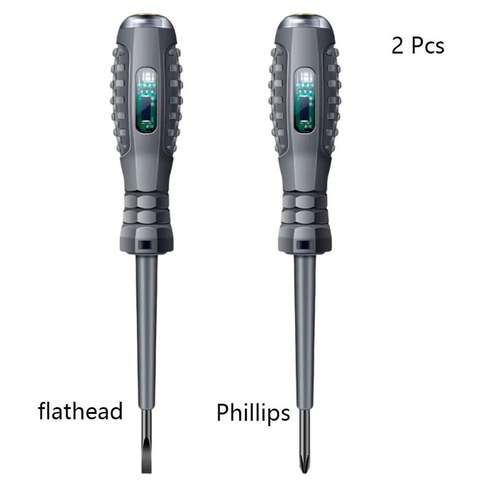 Multifunctional Electrician Test Screwdriver AC Non-contact Induction Test Pen Voltage Tester 70-600V Red Green Induction Lights