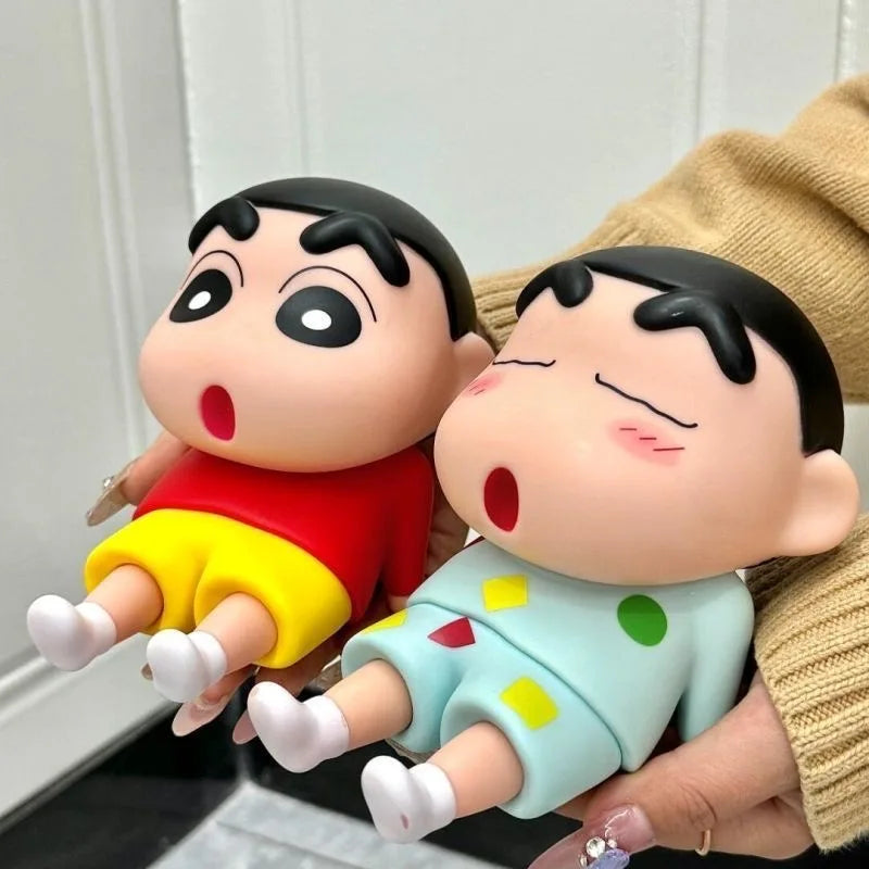 Crayon Shin-Chan Figures Phone Holder Kawaii Anime Desktop Ornaments Cartoon Watching TV Phone Support Cute Doll Decoration Gift
