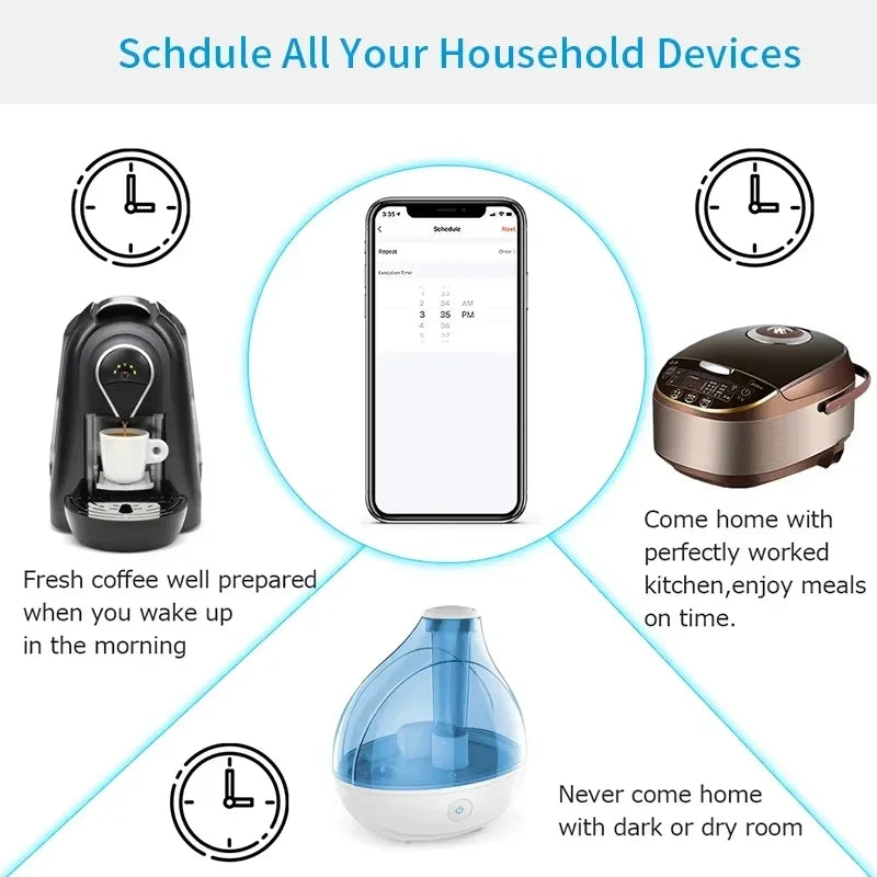 Smart Plug EU WiFi Socket 16A/20A Tuya Power Monitoring Smart Life APP Control Remote Timer Voice Control Alexa Google Home