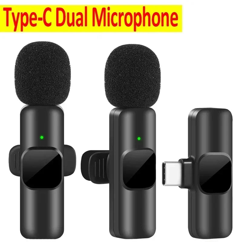 Mini Wireless Lavalier Microphone USB C Noise Cancellation Lapel Mic for iPhone 17/16/15 Video Recording Vlog