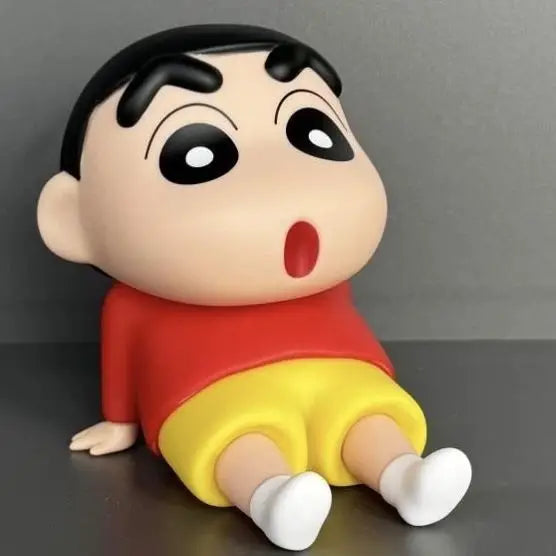 Crayon Shin-chan Phone Holder - Kawaii Anime Figure Desk Stand for Phones, Cute Cartoon Watching TV Model Collector Decor