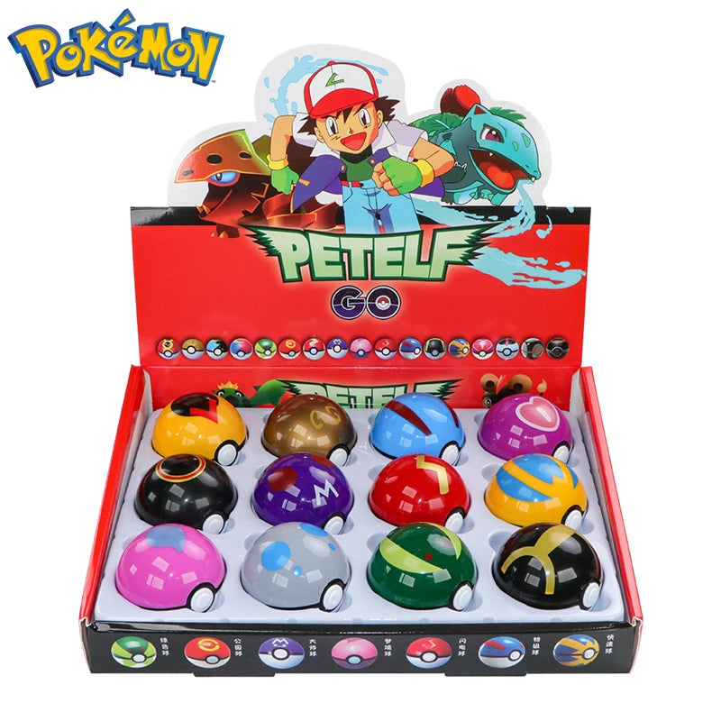 12Pcs/Set Pokemon OPP Bagged Pokeball Pikachu Action Figure Game Pocket Monster Genie Ball Model Anime Dolls Toy Children Gifts