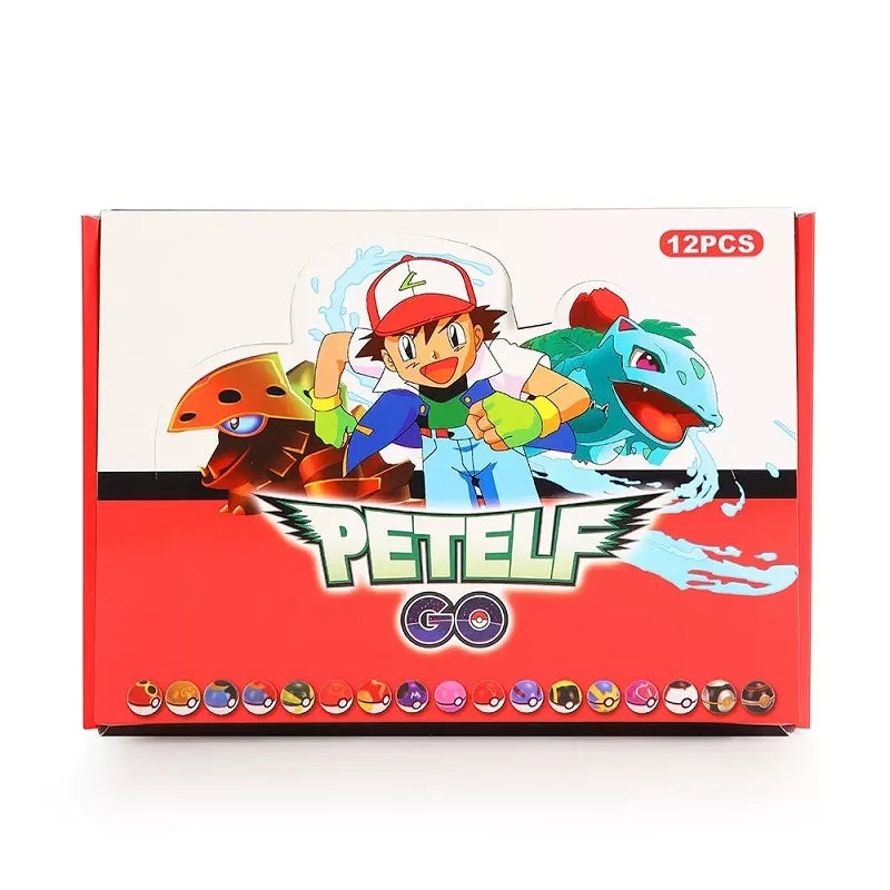 12Pcs/Set Pokemon OPP Bagged Pokeball Pikachu Action Figure Game Pocket Monster Genie Ball Model Anime Dolls Toy Children Gifts