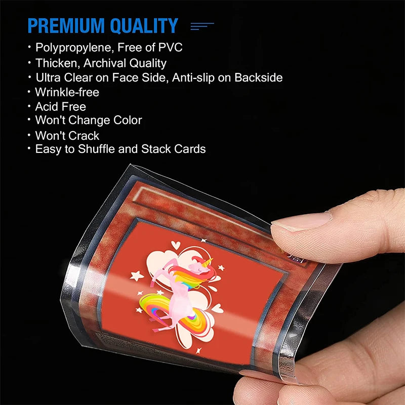 200 Pcs Transparent Playing Card Cover Clear Protector Sleeve Holder For Pokemon Board Game ID Trading Folder Photo Pouch Kit