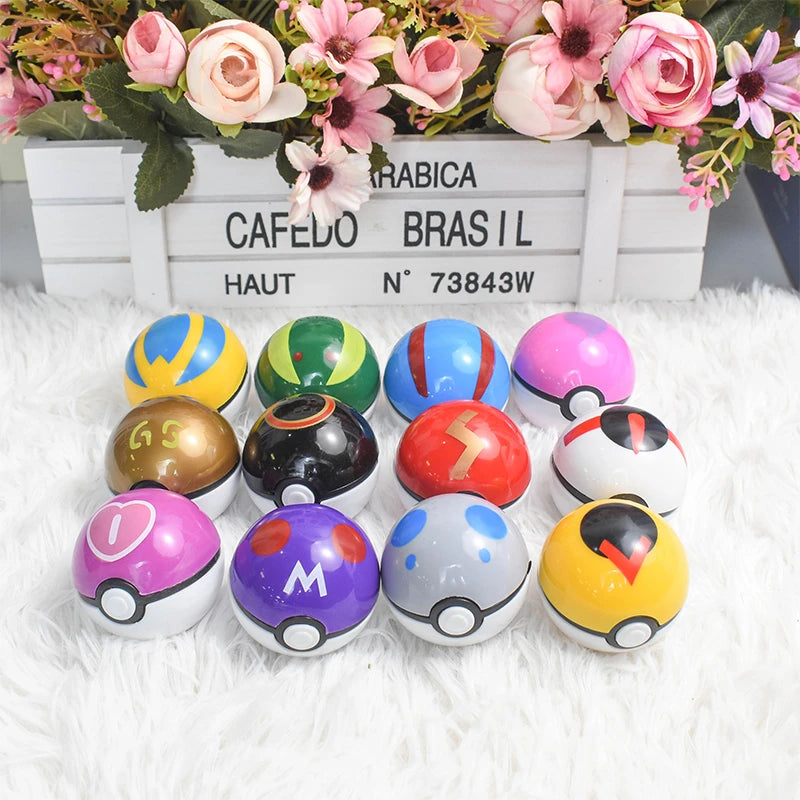 12Pcs/Set Pokemon OPP Bagged Pokeball Pikachu Action Figure Game Pocket Monster Genie Ball Model Anime Dolls Toy Children Gifts