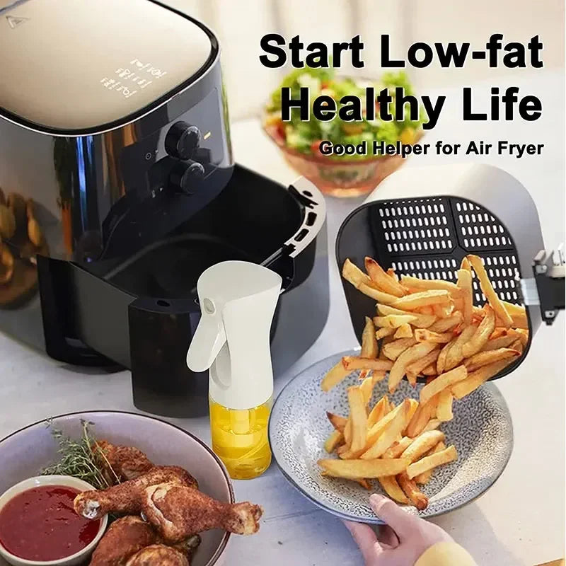 200/300/500mlOil Spray Plastic Household Kitchen Oil Spray Bottle Or Oil Brush Nebulizing Mist Filling Cooking Dual Use BBQ