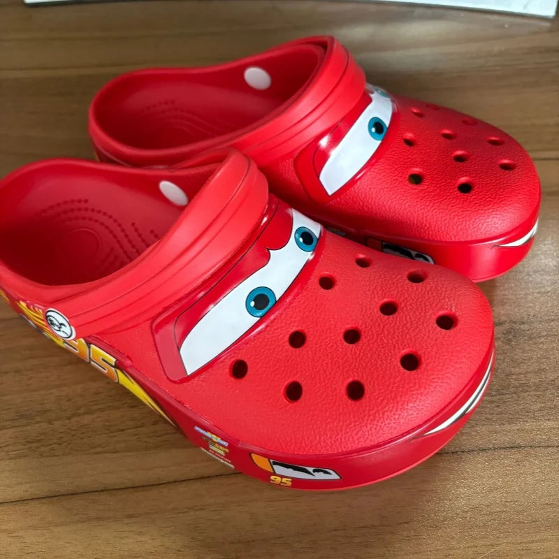 Mcqueens Pixar Cartoon Solid Waterproof Slippers Outdoor Sand Sandals Casual Breathable Ankle-Wrap Eva Adult Shoes Gift