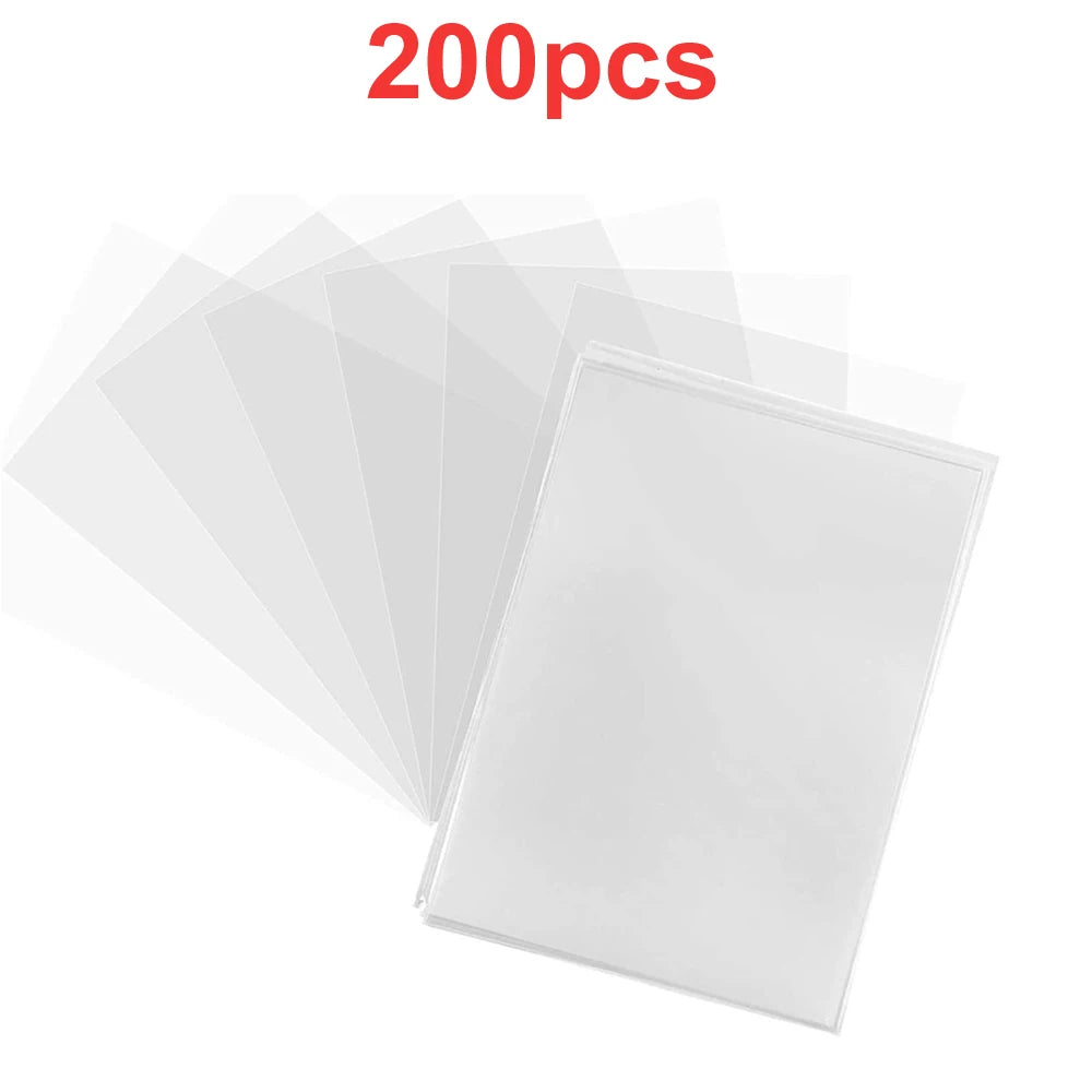 200 Pcs Transparent Playing Card Cover Clear Protector Sleeve Holder For Pokemon Board Game ID Trading Folder Photo Pouch Kit