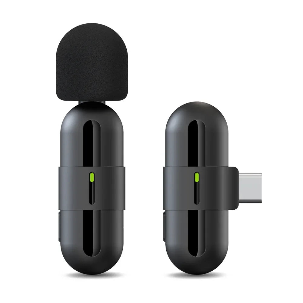 Mini Wireless Lavalier Microphone USB C Noise Cancellation Lapel Mic for iPhone 17/16/15 Video Recording Vlog