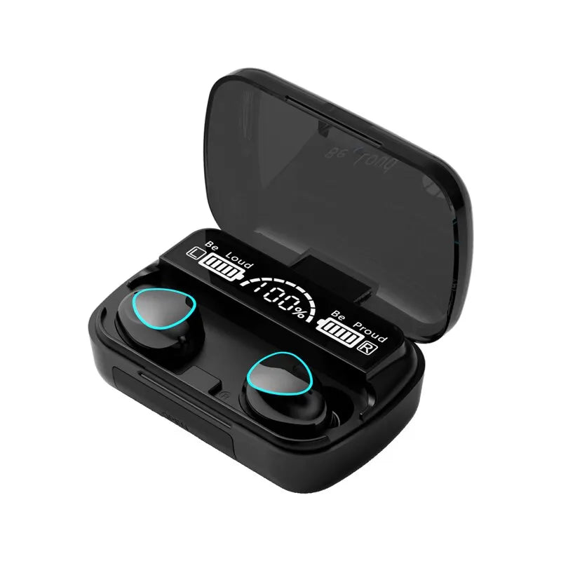 TWS M10 Wireless Bluetooth Headset with Charge Box for Phone Noise Cancelling Mic Earbuds LED Display Headphones Sport Earphones