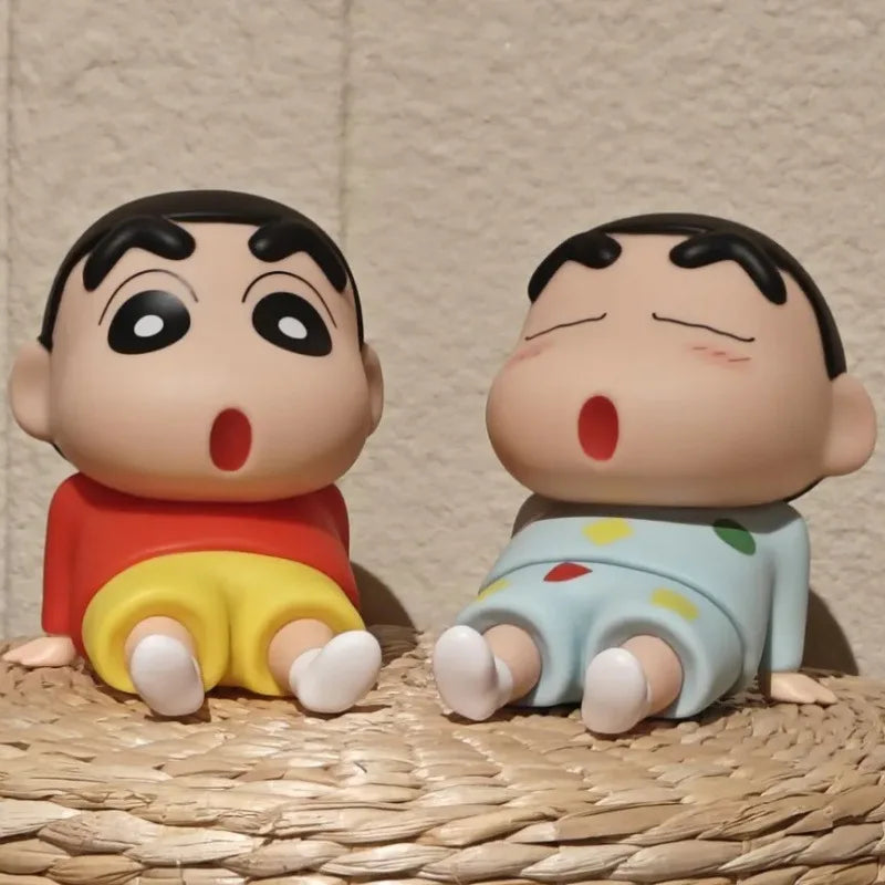 Crayon Shin-chan Phone Holder - Kawaii Anime Figure Desk Stand for Phones, Cute Cartoon Watching TV Model Collector Decor